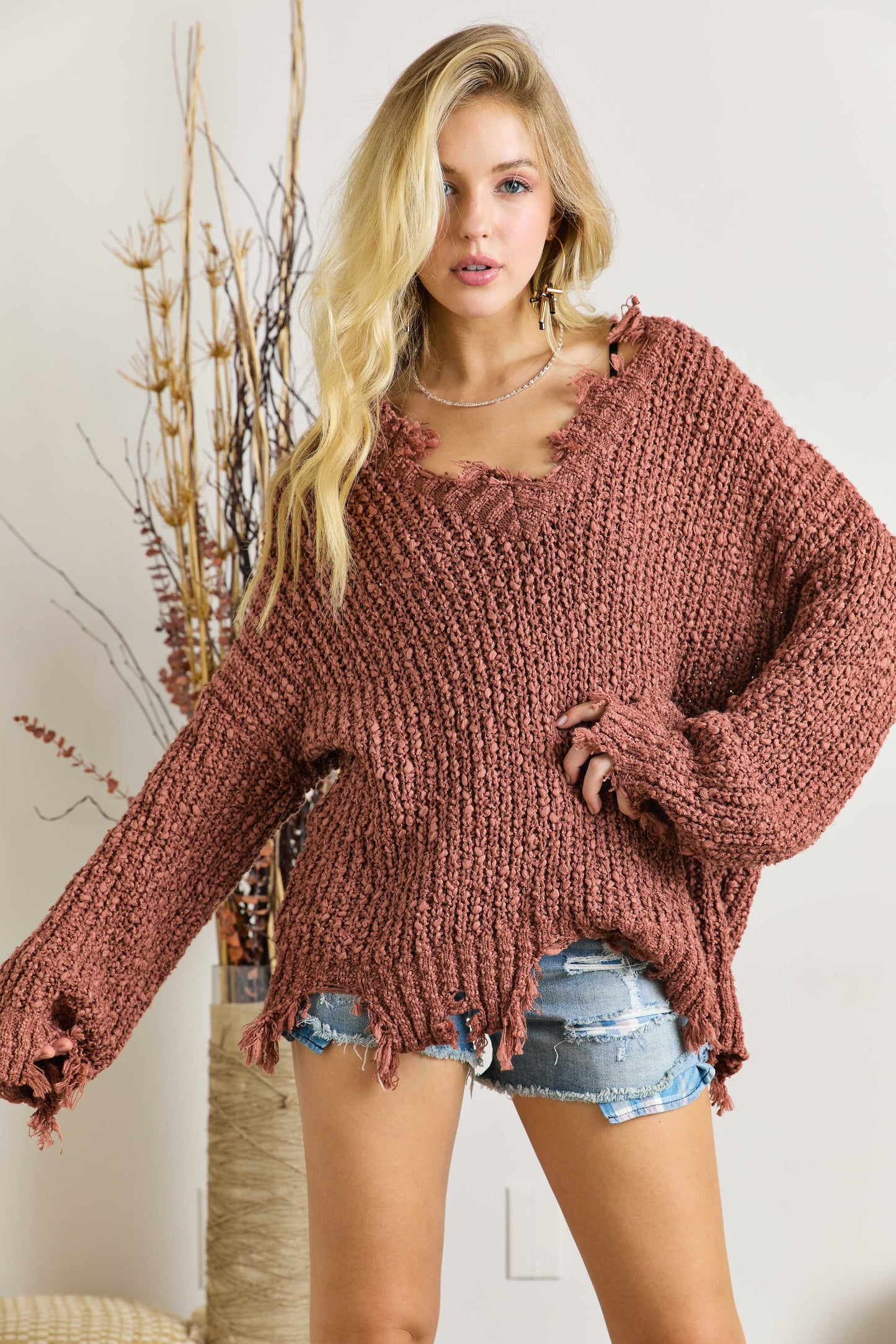 Daisy Distressed Sweater