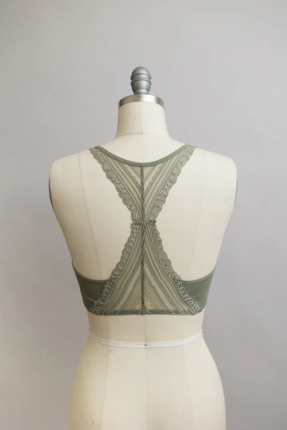 Seamless Front Lace Racerback Bralette